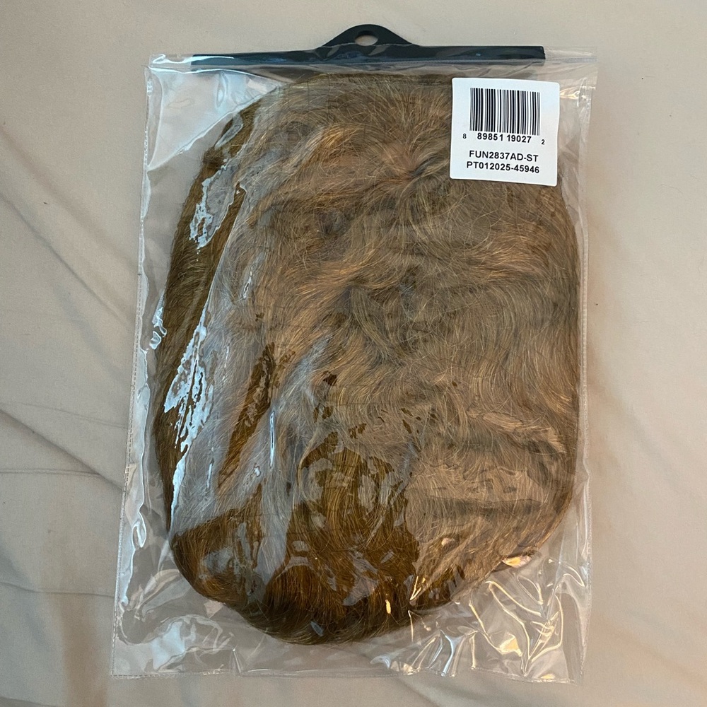 White Goodman Wig and Mustache Costume Kit - Brown - Picture 2 of 3